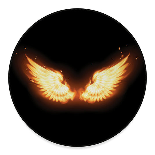 Flame Wings Print Round Floor Mat