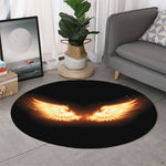 Flame Wings Print Round Rug