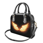 Flame Wings Print Shoulder Handbag