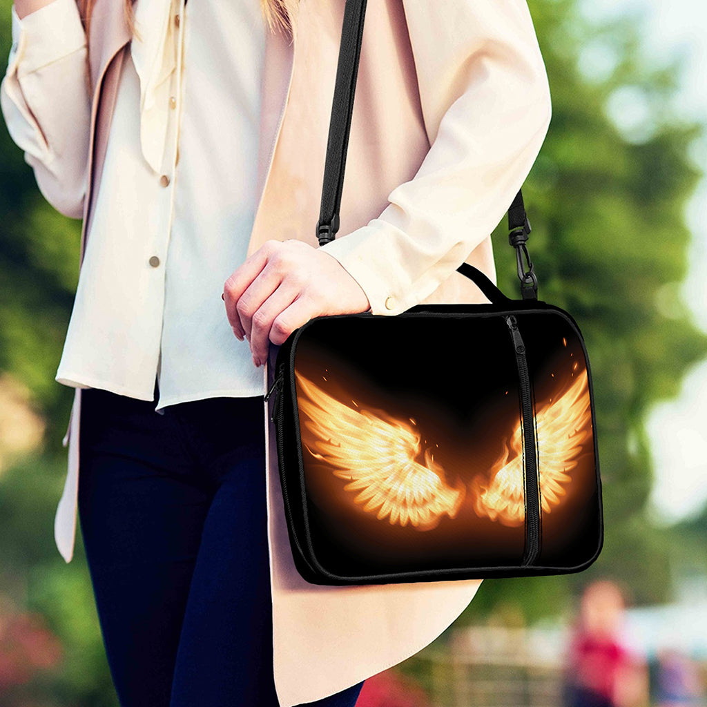 Flame Wings Print Shoulder Strap Bible Bag