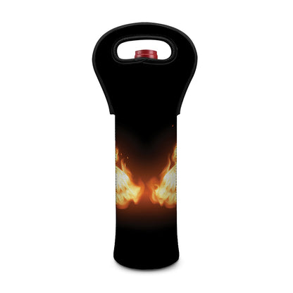 Flame Wings Print Single Neoprene Wine Tote