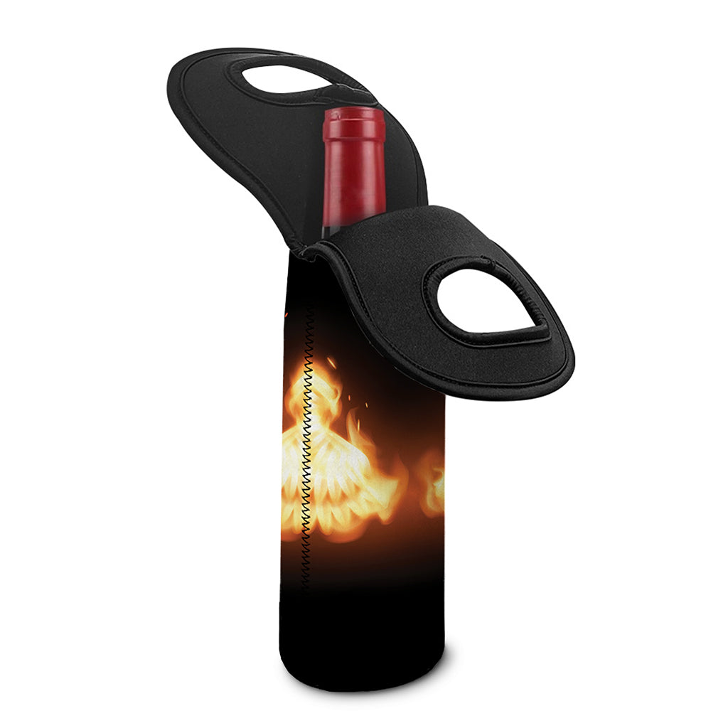 Flame Wings Print Single Neoprene Wine Tote