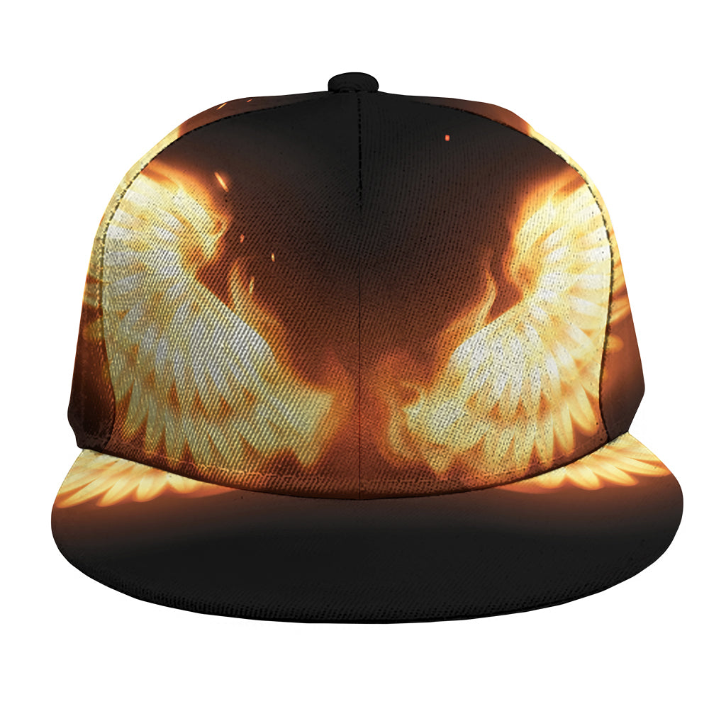 Flame Wings Print Snapback Cap