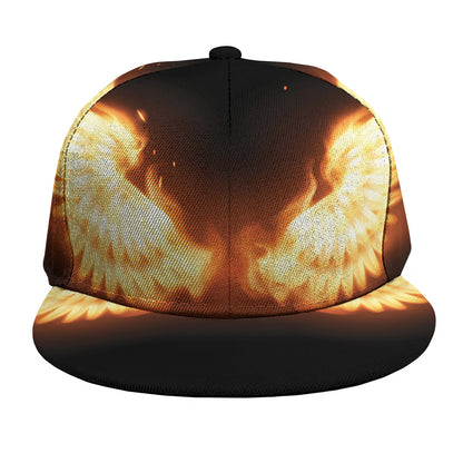 Flame Wings Print Snapback Cap
