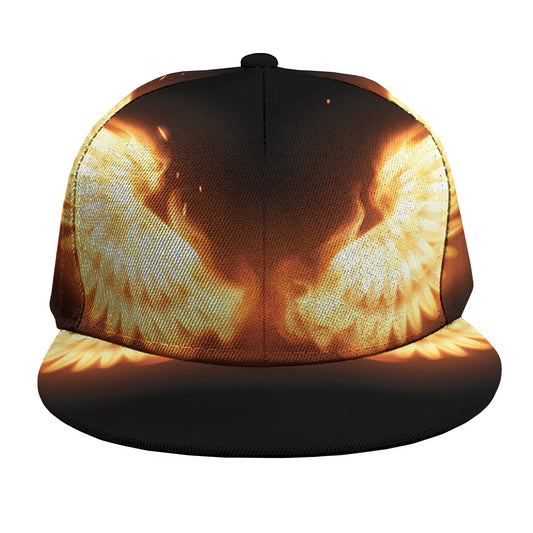 Flame Wings Print Snapback Cap