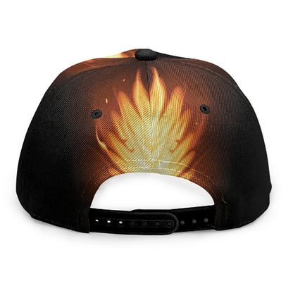Flame Wings Print Snapback Cap
