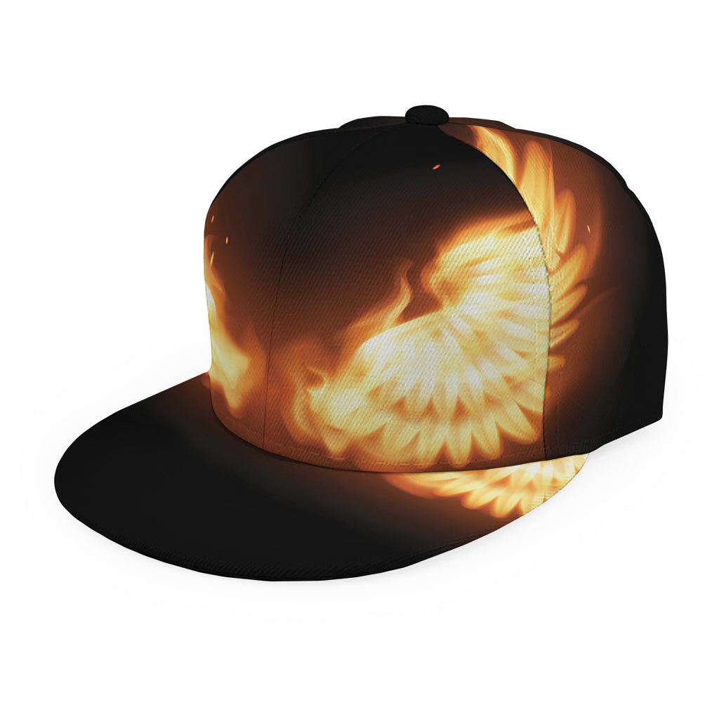 Flame Wings Print Snapback Cap