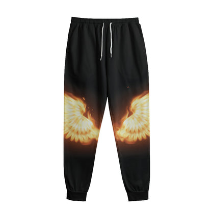 Flame Wings Print Sweatpants