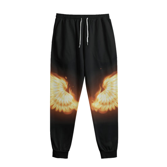 Flame Wings Print Sweatpants