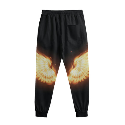 Flame Wings Print Sweatpants