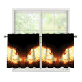 Flame Wings Print Tier Curtains