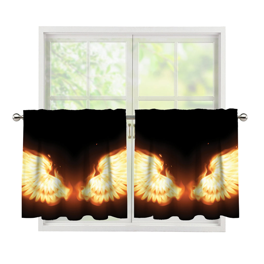 Flame Wings Print Tier Curtains