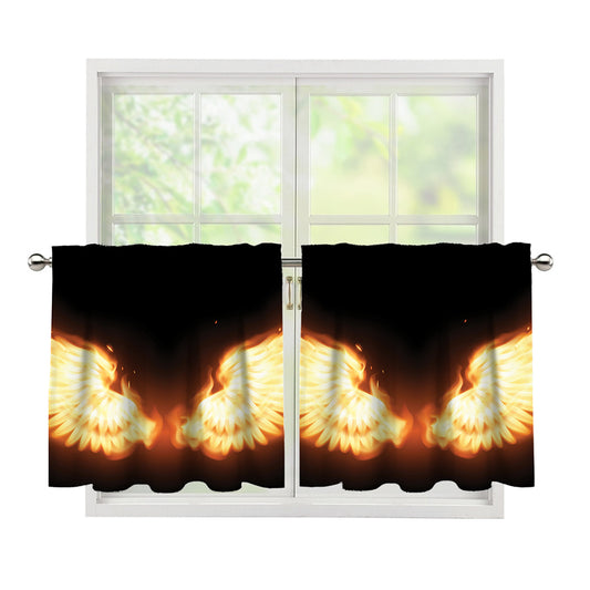 Flame Wings Print Tier Curtains