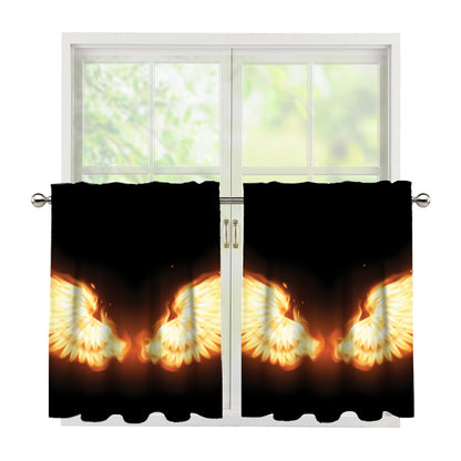 Flame Wings Print Tier Curtains