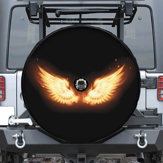 Flame Wings Print Tire Cover With Camera Hole