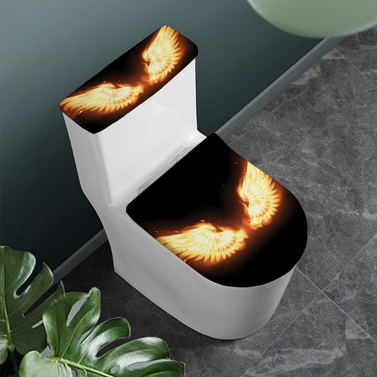 Flame Wings Print Toilet Lid And Tank Cover Set