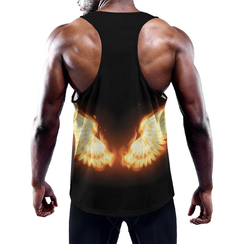 Flame Wings Print Training Tank Top