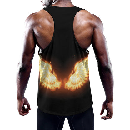 Flame Wings Print Training Tank Top