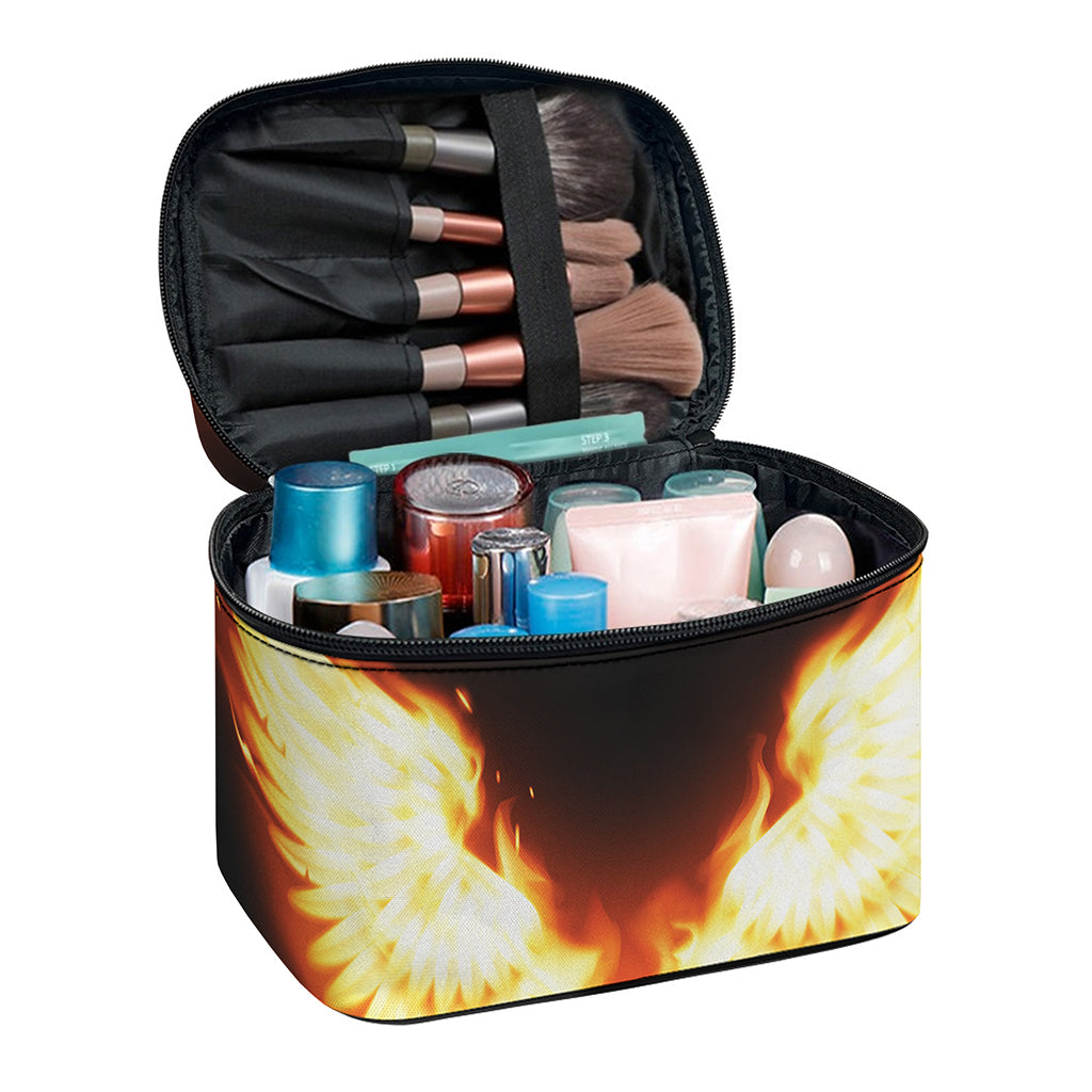 Flame Wings Print Travel Makeup Bag