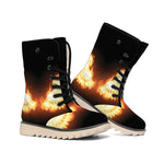 Flame Wings Print Winter Boots