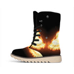 Flame Wings Print Winter Boots