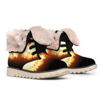 Flame Wings Print Winter Boots