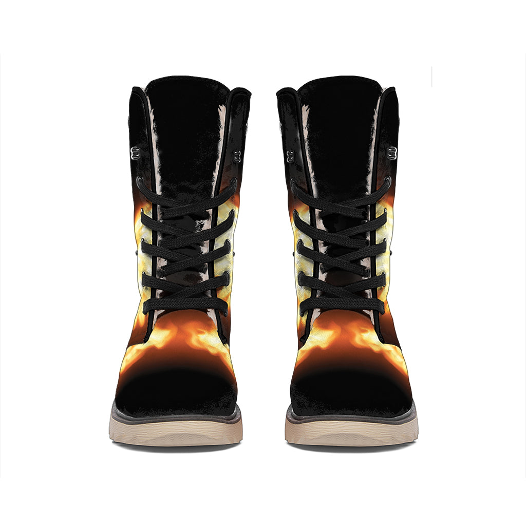 Flame Wings Print Winter Boots