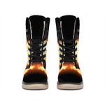 Flame Wings Print Winter Boots