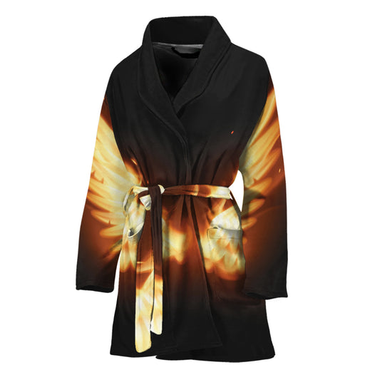 Flame Wings Print Women's Bathrobe