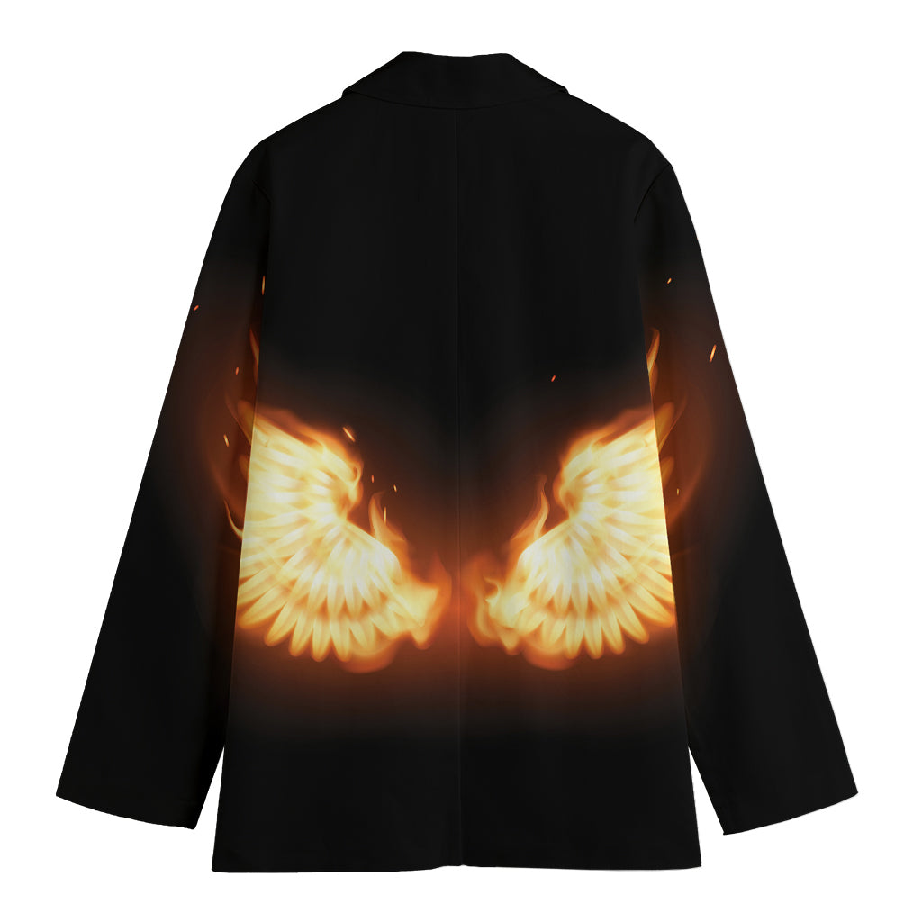 Flame Wings Print Women's Cotton Blazer