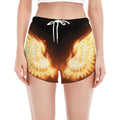 Flame Wings Print Women's Split Running Shorts