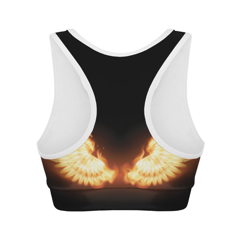 Flame Wings Print Women's Sports Bra