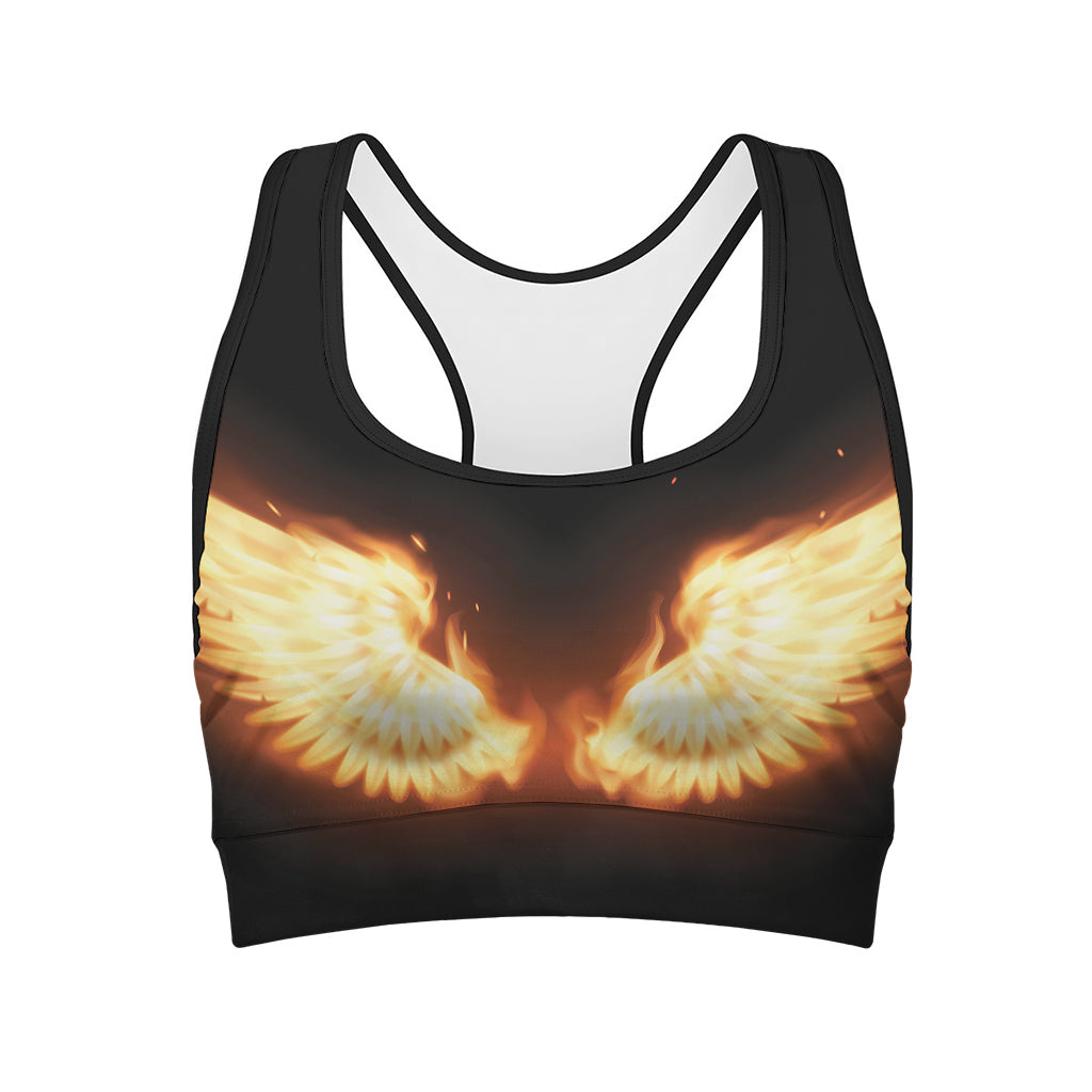 Flame Wings Print Women's Sports Bra