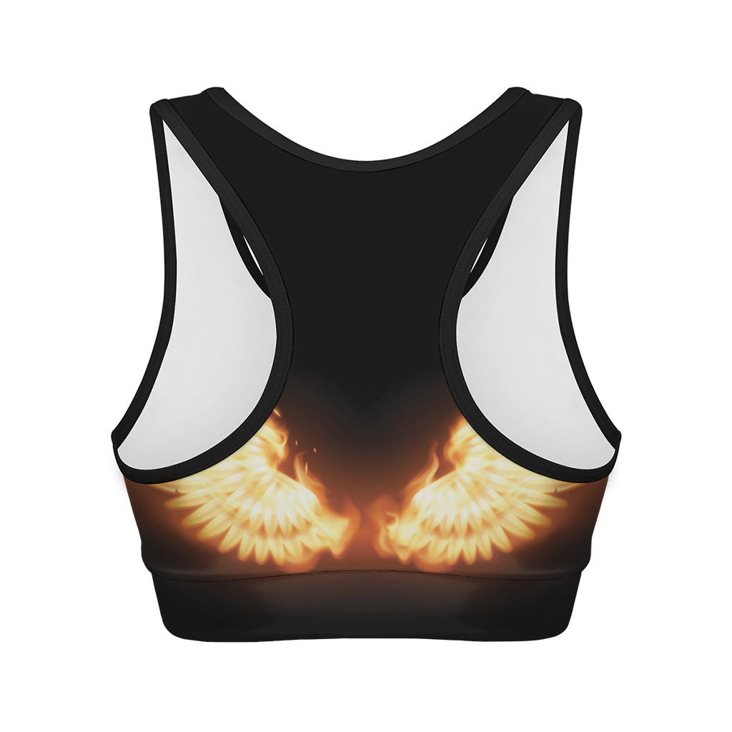 Flame Wings Print Women's Sports Bra