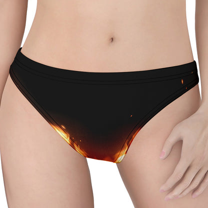 Flame Wings Print Women's Thong
