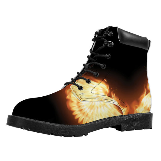 Flame Wings Print Work Boots