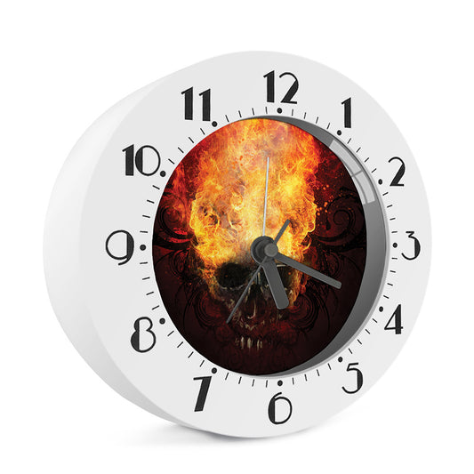 Flaming Demon Skull Print Alarm Clock