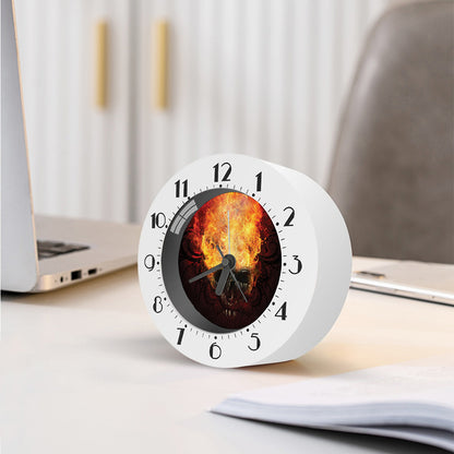 Flaming Demon Skull Print Alarm Clock