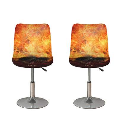 Flaming Demon Skull Print Bar Stool Covers