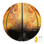 Flaming Demon Skull Print Basketball