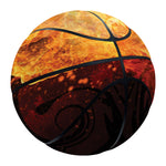 Flaming Demon Skull Print Basketball