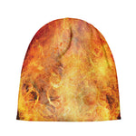 Flaming Demon Skull Print Beanie
