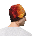 Flaming Demon Skull Print Beanie