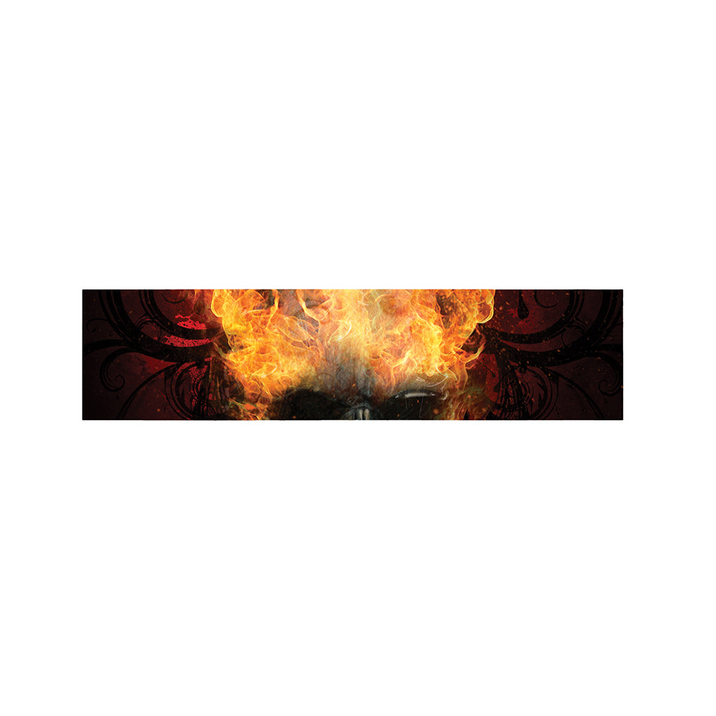 Flaming Demon Skull Print Bed Runner