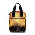 Flaming Demon Skull Print Bible Tote Bag