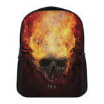 Flaming Demon Skull Print Casual Backpack