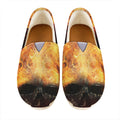 Flaming Demon Skull Print Casual Shoes
