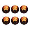 Flaming Demon Skull Print Coaster Set