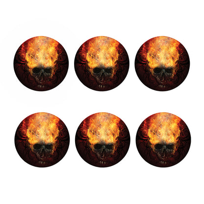 Flaming Demon Skull Print Coaster Set