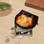 Flaming Demon Skull Print Coin Purse